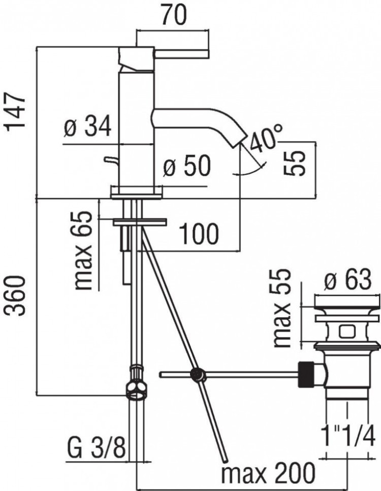 Смеситель для раковины Nobili Acquerelli AQ93118/1CR