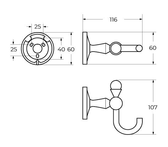 Крючок одинарный подвесной ART&MAX AM-E-2686BSJ-Cr