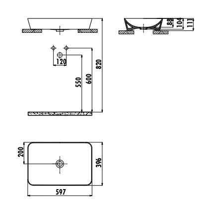 CREAVIT Раковина UL060.F меб (40*60 см) КАПУЧИНО