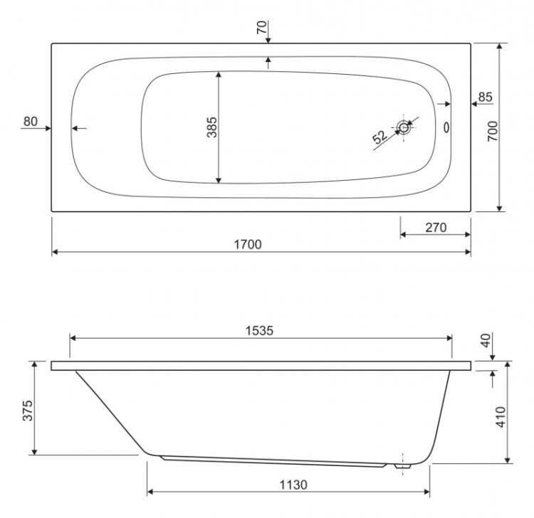 Металлический каркас для акриловой ванны Cezares EMP-180-80-MF-R