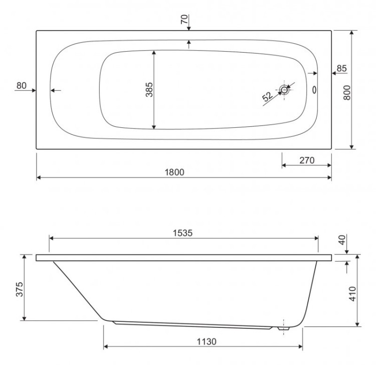 Металлический каркас для акриловой ванны Cezares EMP-180-80-MF-R