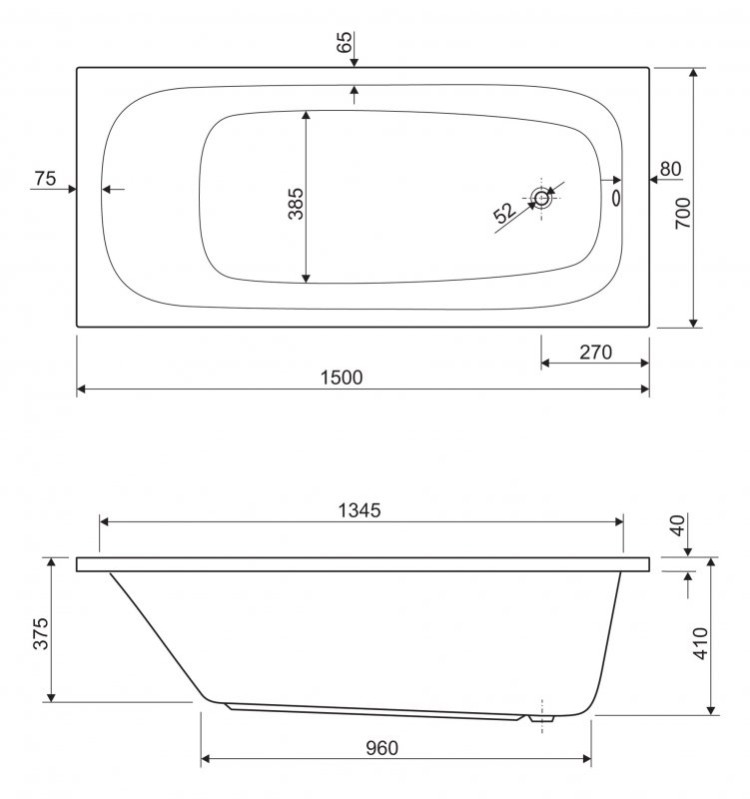 Металлический каркас для акриловой ванны Cezares EMP-180-80-MF-R