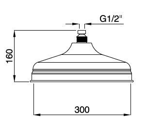 Верхний душ, диаметр 20 см Cezares CZR-U-SP8-20-03/24