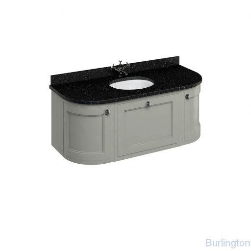 Тумба со столешницей 134 см, подвесная, цвет тёмно - оливковый [FW4O + BB13]