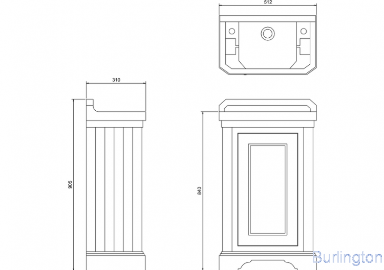 Шкафчик под раковину с распашной дверцей, цвет песочный [FC11S + B8]