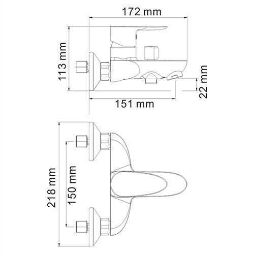 WasserKRAFT Leine 3501 Смеситель для ваннкороткиизливом