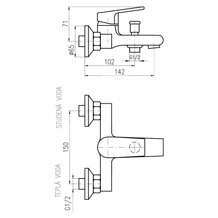 Смеситель для ванны Rav Slezak Colorado CO154.5