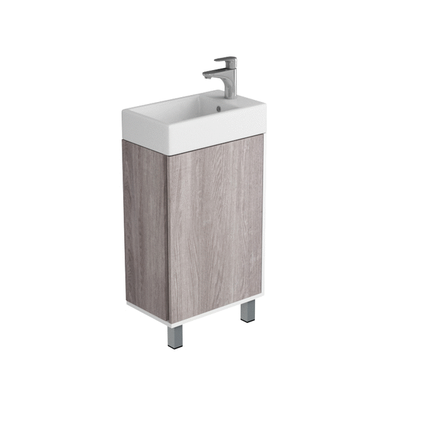 Тумба под раковину Aquaton Эмма белый, дуб наварра 1A221601EAD80