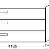 Мебель для раковины-столешницы 120 см, 3 выдвижных ящика Jacob Delafon RYTHMIK EB1311-E70