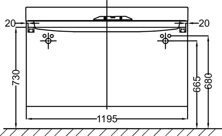 Мебель для раковины-столешницы 120 см, 3 выдвижных ящика Jacob Delafon RYTHMIK EB1311-E70