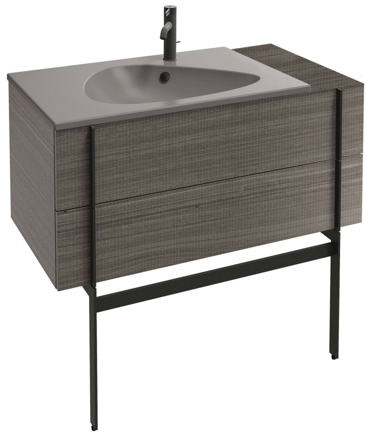 Мебель 100 см для раковины-столешницы 80 cм, фактурный дуб Jacob Delafon NOUVELLE VAGUE EB3031-E73