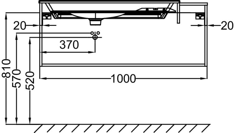 Мебель 100 см для раковины-столешницы 80 cм, фактурный дуб Jacob Delafon NOUVELLE VAGUE EB3031-E73