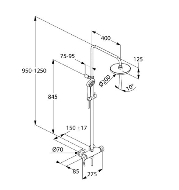 Душевая система Kludi Logo 6808505-00