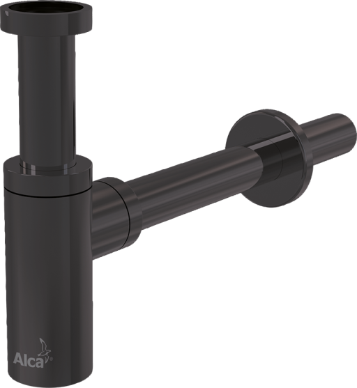 Сифон для умывальника DN32 DESIGN круглый, GUN METAL-крацованный мат Alcadrain A400-GM-B