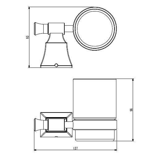 Стакан стеклянный подвесной Cezares AM-M-024-CR