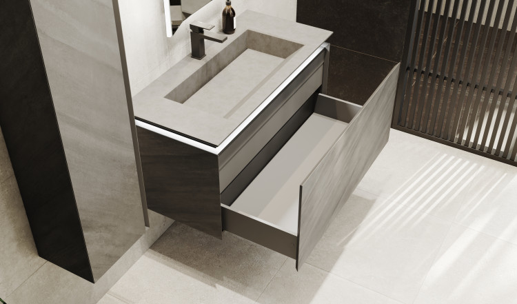 Тумба Incline 100 подвесная Бетон