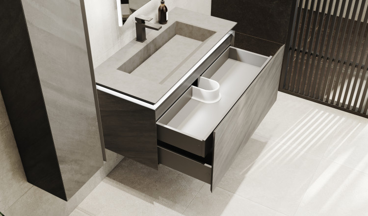 Тумба Incline 100 подвесная Бетон