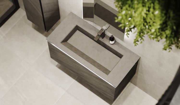 Тумба Incline 100 подвесная Бетон