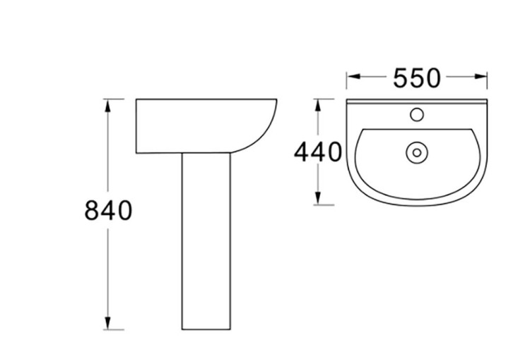 Раковина подвесная Aquatek AQ5420-00 550*440, белая