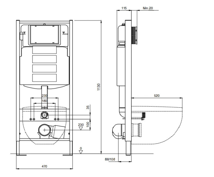 Инсталляция для подвесного унитаза Aquatek Promo 47 INS-0000013