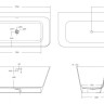 Ванна из искусственного камня Solid Surface 1700x800x600 Cezares CZR-LINER-170-80-60-SSB