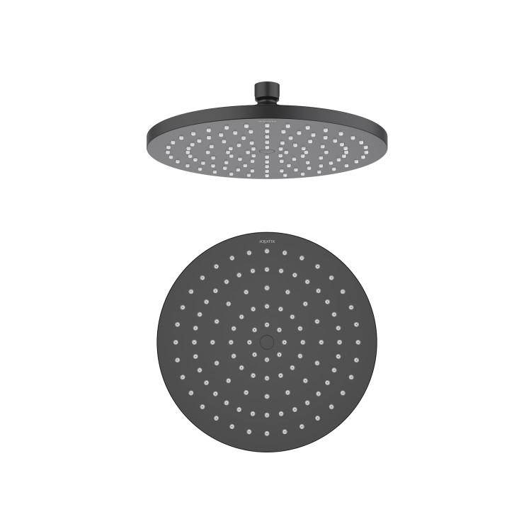 Круглый верхний душ 220*12 мм Aquatek, матовый черный AQ2086MB
