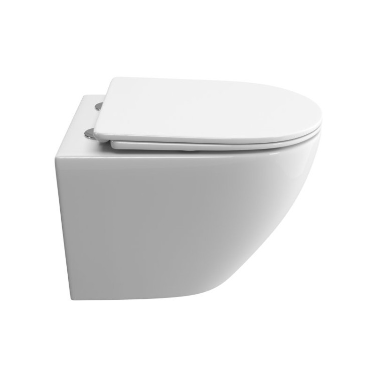 Унитаз подвесной безободковый с сиденьем и смывом TORNADO Cezares BB5177CH-TOR/SC