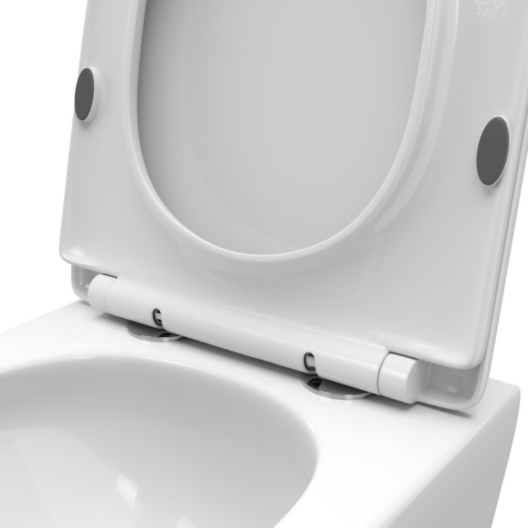 Унитаз подвесной безободковый с сиденьем и смывом TORNADO Cezares BB5177CH-TOR/SC