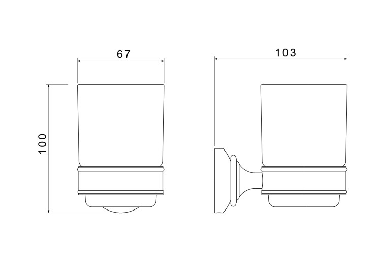 Стакан с держателем Aquatek AQ4504CR Классик