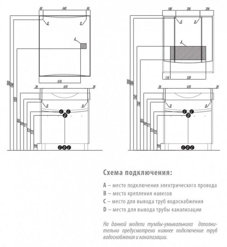 Тумба под раковину Акватон Инфинити 65 H