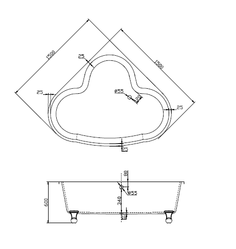Ноги для ванны (комплект) BelBagno BB-LEG07-BRN