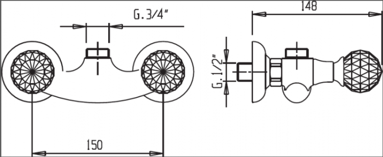 Смеситель для душа ATLANTIS-DS Cezares ATLANTIS-DS-01-Sw