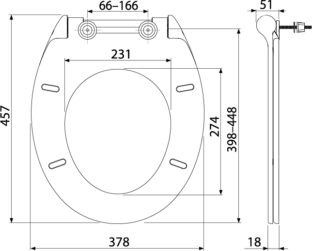 Сиденье для унитаза SLIM SOFTCLOSE, Дюропласт Alcadrain A64SLIM