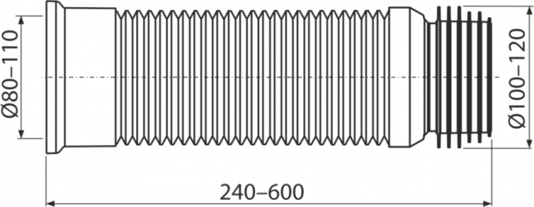 Гибкая подводка для выпуска унитаза Alcadrain A97