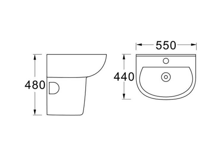 Полупьедестал для раковины Aquatek AQ5421-00 300*240*340,белый