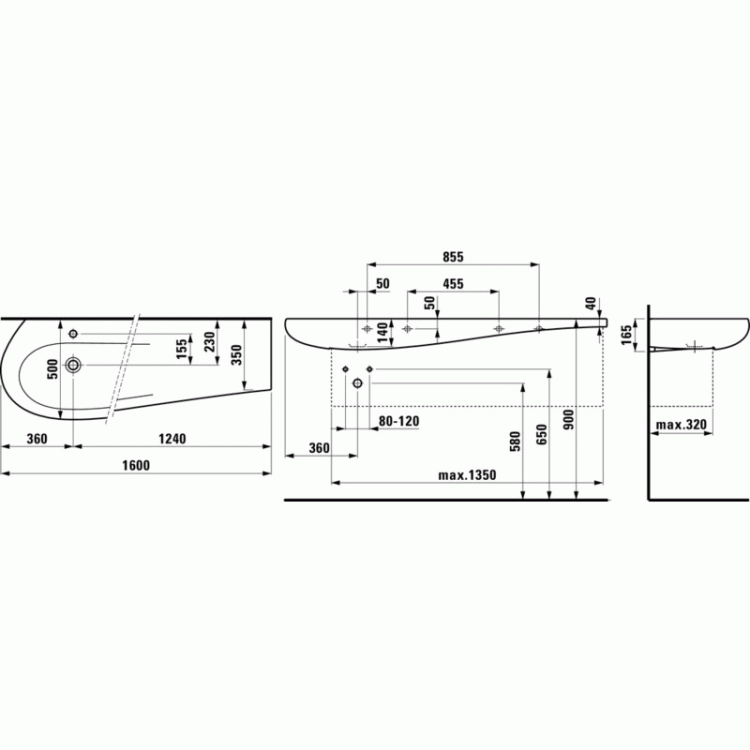Раковина Laufen Alessi One 160 8.1497.1