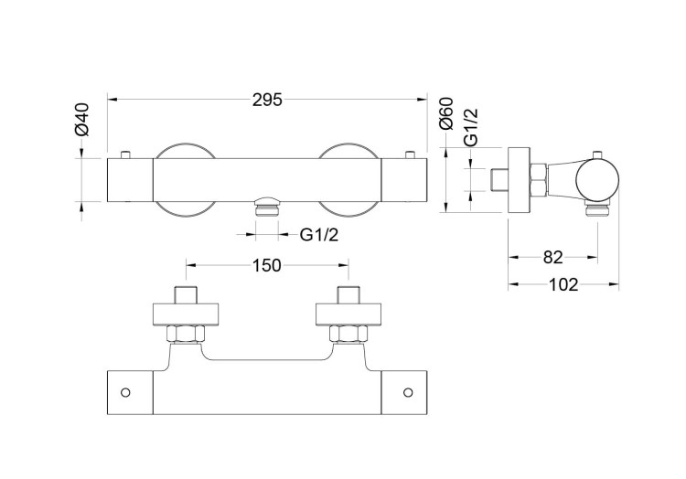 Термостатический смеситель для душа Aquatek AQ1363CR ЕВРОПА