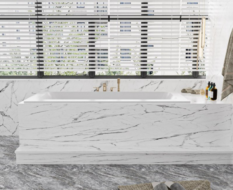 Ванна из искусственного камня Solid Surface 1700x800x570 Cezares CZR-SLIDER-170-80-57-SSB