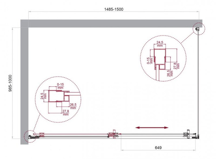 Душевой уголок BELBAGNO LUCE-AH-1 Cezares LUCE-AH-1-110/100-C-Cr