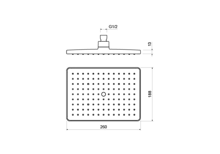 Прямоугольный верхний душ 260*188*68 мм Aquatek AQ2087CR