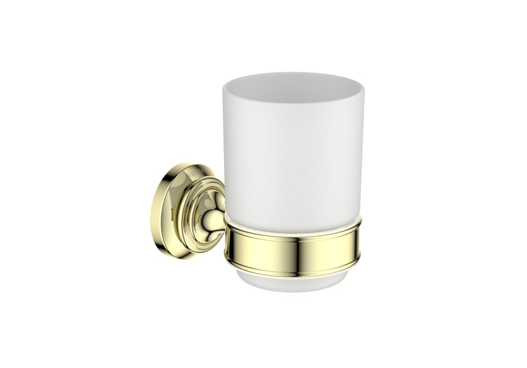 Стакан с держателем Aquatek полир. золото AQ4504PG Классик