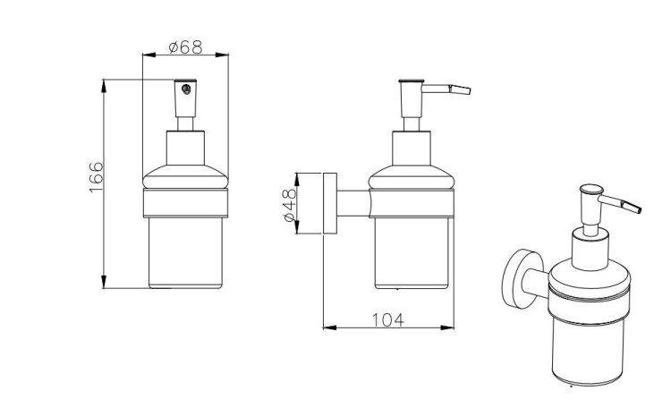 Дозатор Aquatek матовый черный AQ4005MB Вега
