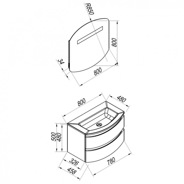 Тумба с раковиной Kolpa San IMAN 80