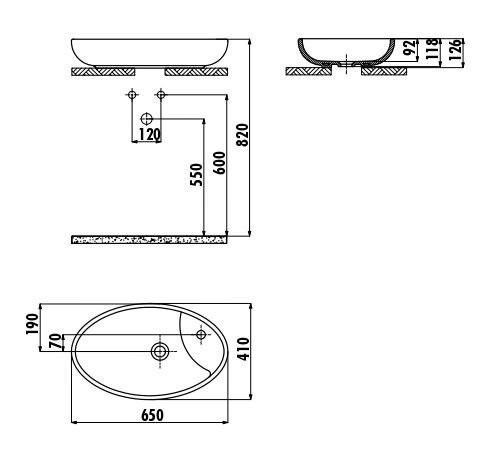 CREAVIT Раковина MN065 мебельная (40*65см) MN065