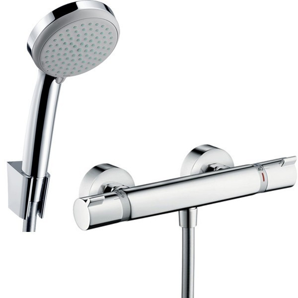 Комплект смесителя для душа Hansgrohe Ecostat Comfort 13116000 с душевым гарнитуром Hansgrohe Croma 27594000