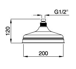 Верхний душ, диаметр 20 см Cezares CZR-U-SP8-20-BIO