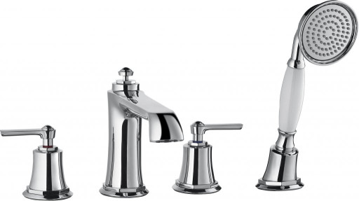 Смеситель на борт ванны с ручным выдвижным душем Cezares LIBERTY-F-BVD4-01