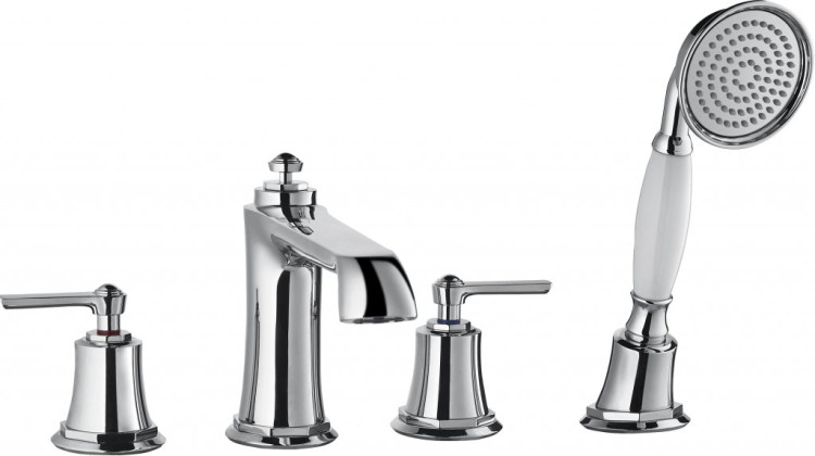 Смеситель на борт ванны с ручным выдвижным душем Cezares LIBERTY-F-BVD4-01