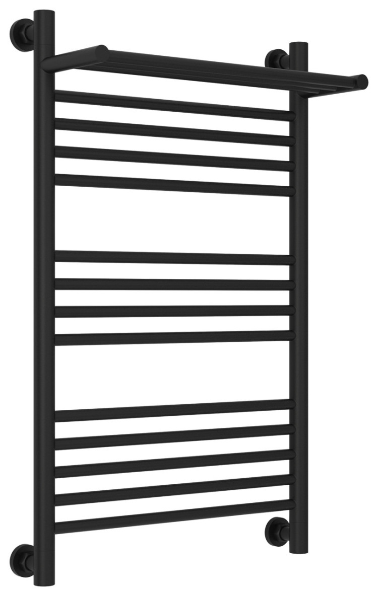 Полотенцесушитель водяной Сунержа Богема с полкой+ 800х500 Матовый чёрный