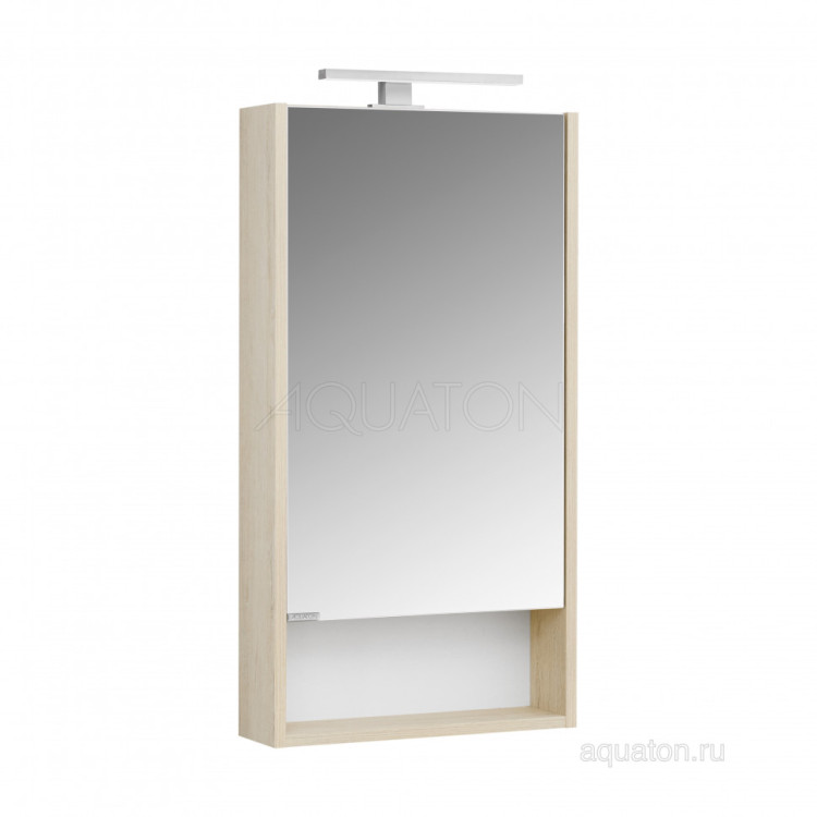 Зеркальный шкаф AQUATON Сканди 45 белый, дуб верона 1A252002SDB20